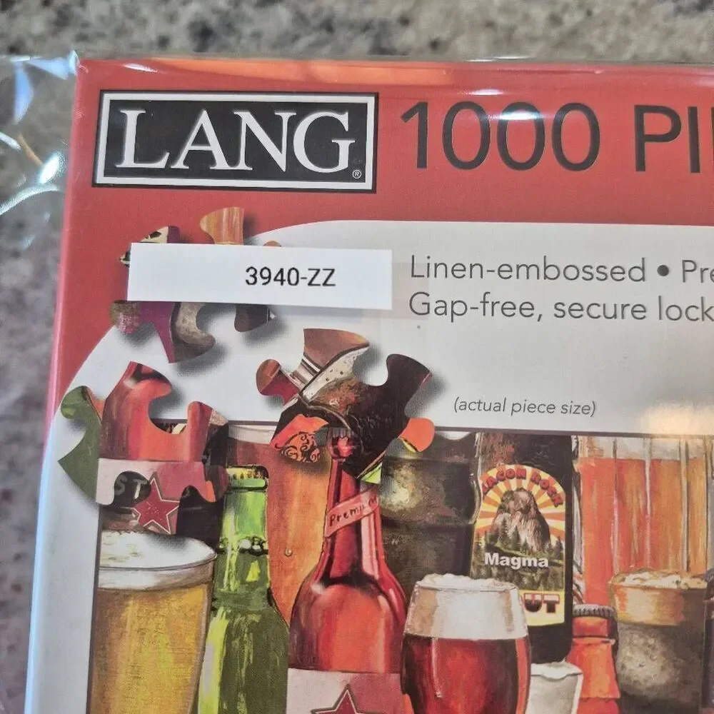 Lang, Crafted Brews 1000 Piece Puzzle by Gregory Gorham, Linen Embossed, NEW